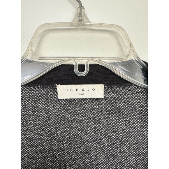 Sandro Juste Lightning Bolt Open Front Blazer Beaded Black Grunge Women's Size 2 - Picture 2 of 10